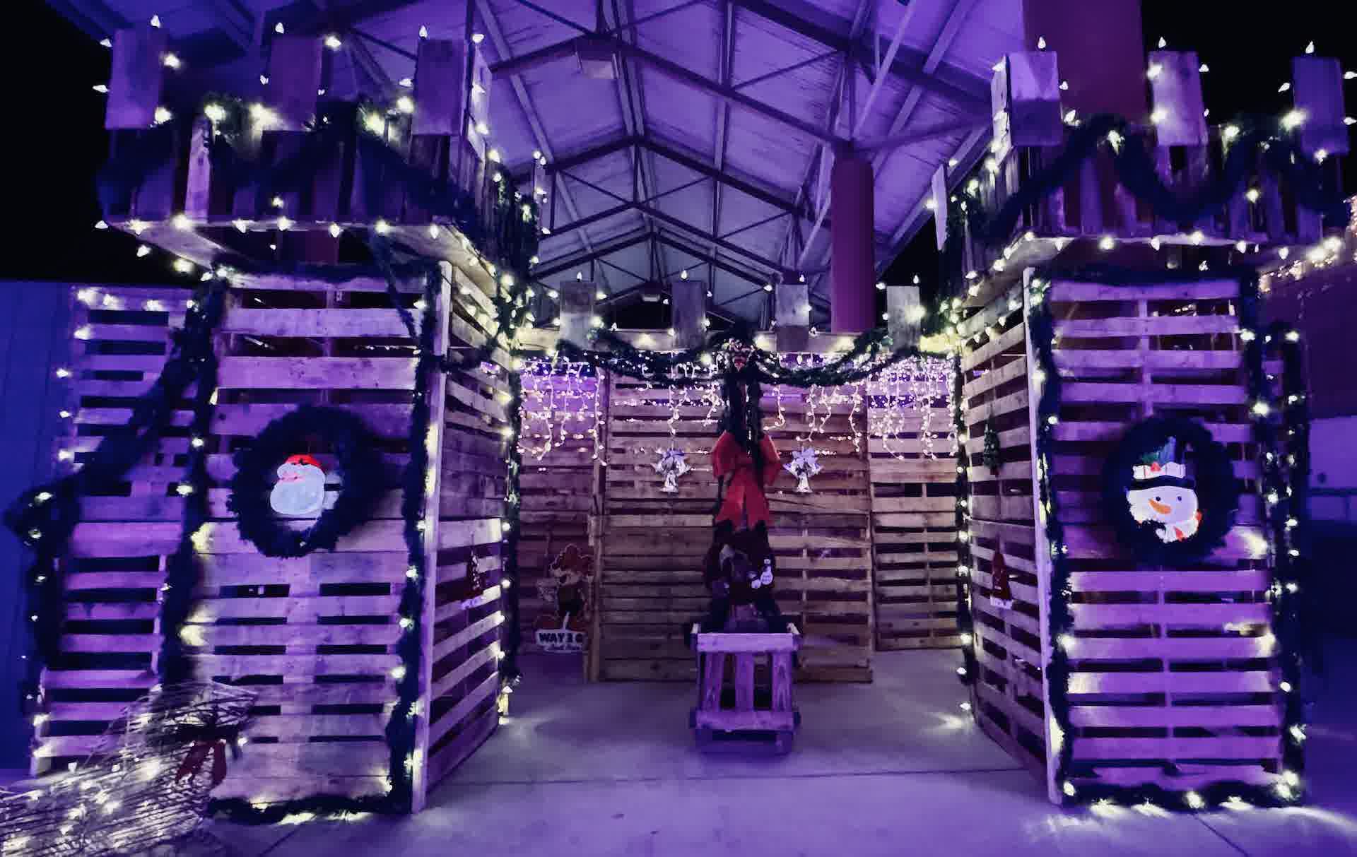 The entrance to the holiday maze